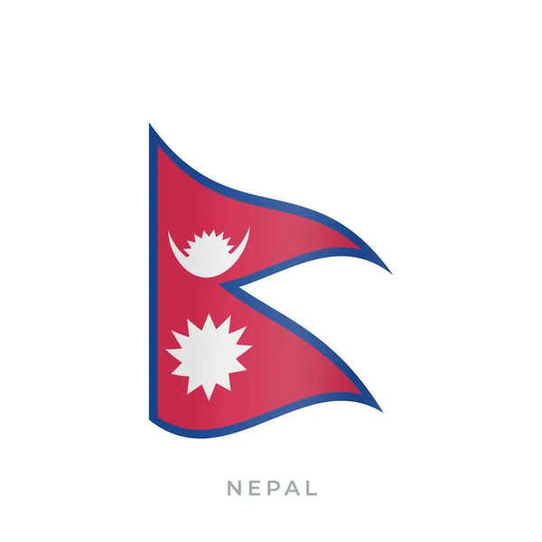 Nepal bayrak vektör simgesi sallıyor. Vektör illüstrasyonu beyazda izole edildi. — Stok Vektör
