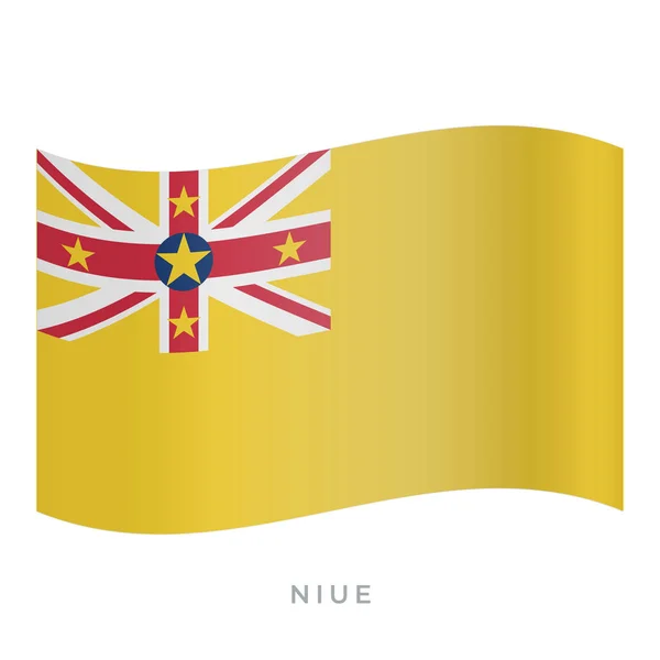 Niue waving flag vector icon. Vector illustration isolated on white. — Stock Vector