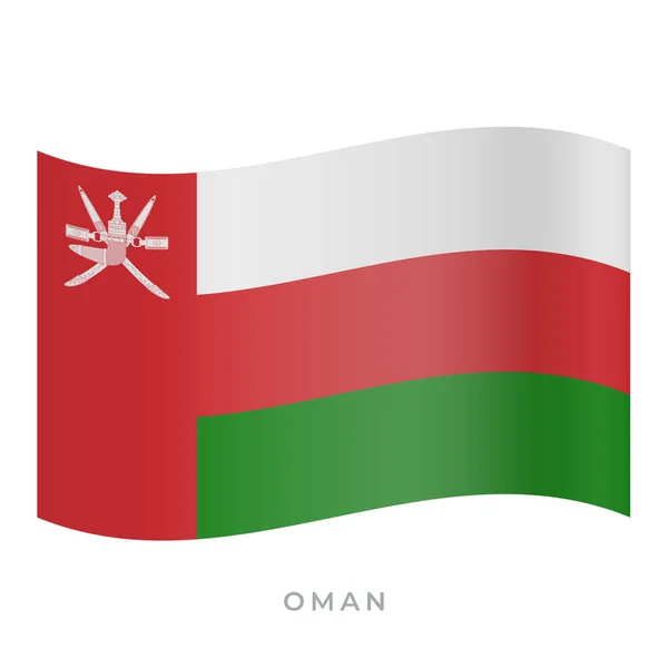 Omán ondeando icono del vector bandera. Ilustración vectorial aislada en blanco . — Vector de stock