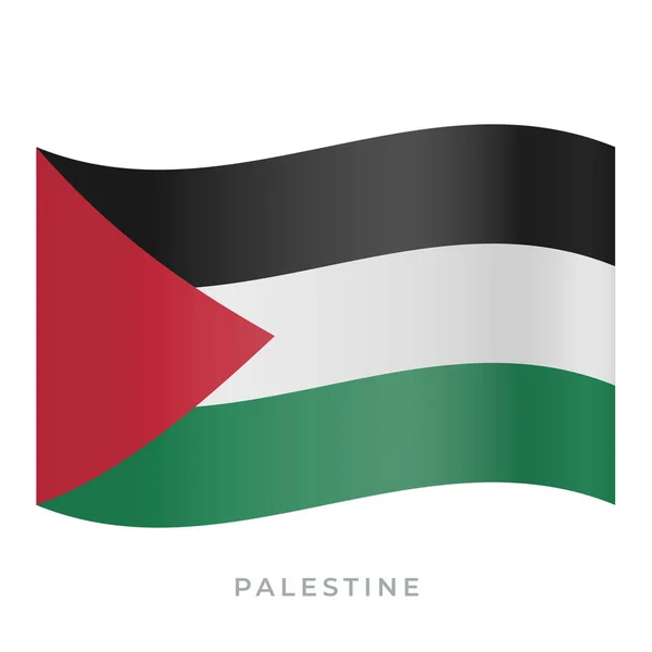 Palestina ondeando icono del vector de bandera. Ilustración vectorial aislada en blanco . — Vector de stock