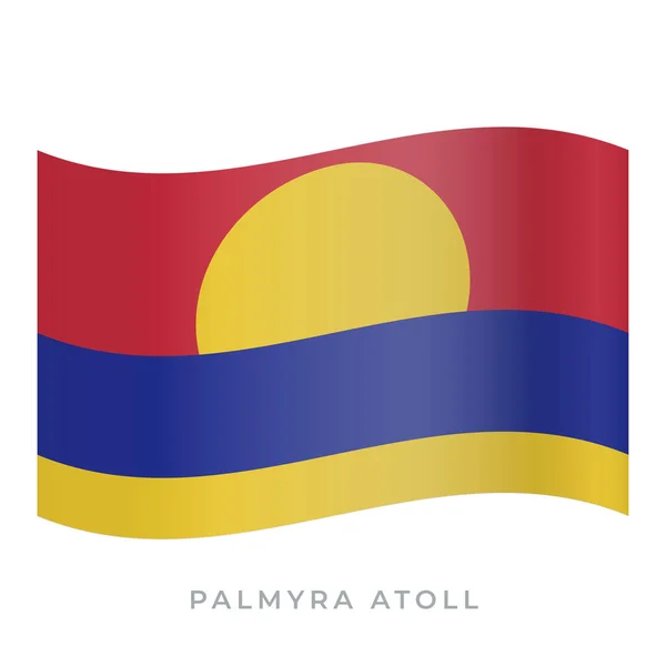 Palmyra Atoll ondeando icono del vector de bandera. Ilustración vectorial aislada en blanco . — Vector de stock