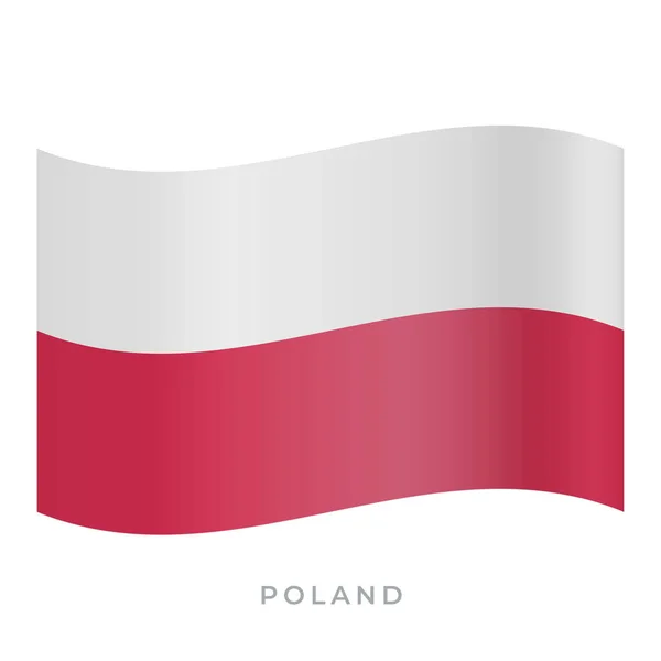 Poland schwenken Flagge Vektor-Symbol. Vektorabbildung isoliert auf weiß. — Stockvektor