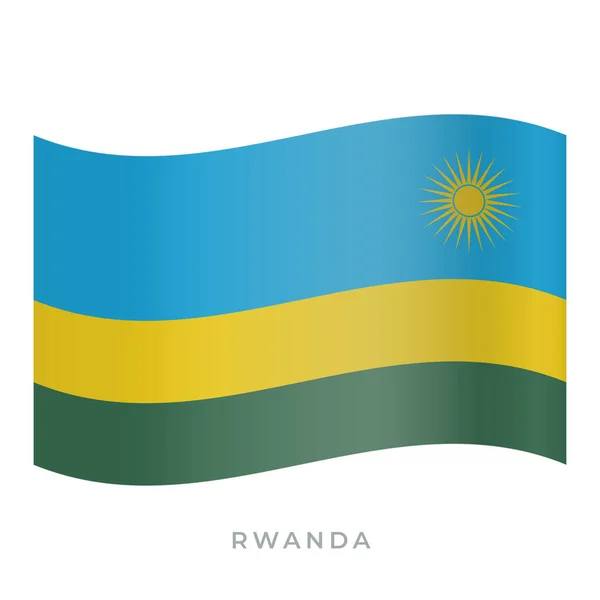 Ruanda bayrak vektör simgesi sallıyor. Vektör illüstrasyonu beyazda izole edildi. — Stok Vektör