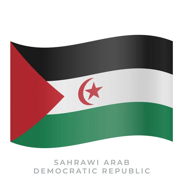 Sahrawi Arab Democratic Republic waving flag vector icon. Vector illustration isolated on white. — ストックベクタ