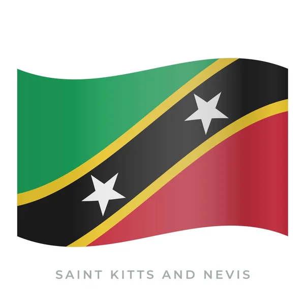 Saint Kitts en Nevis zwaaien vlag vector icoon. Vector illustratie geïsoleerd op wit. — Stockvector