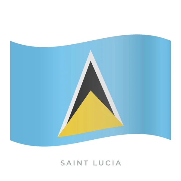 Saint Lucia waving flag vector icon. Vector illustration isolated on white. — 图库矢量图片