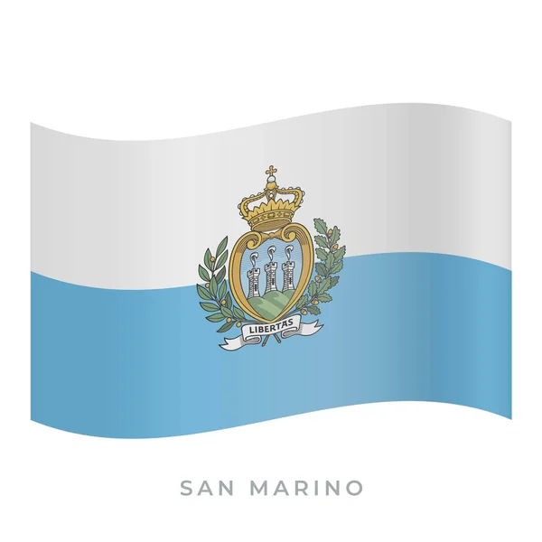 San Marino ondeando icono del vector de la bandera. Ilustración vectorial aislada en blanco . — Archivo Imágenes Vectoriales