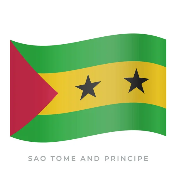 Sao Tome ve Principe bayrak vektör ikonu sallıyorlar. Vektör illüstrasyonu beyazda izole edildi. — Stok Vektör