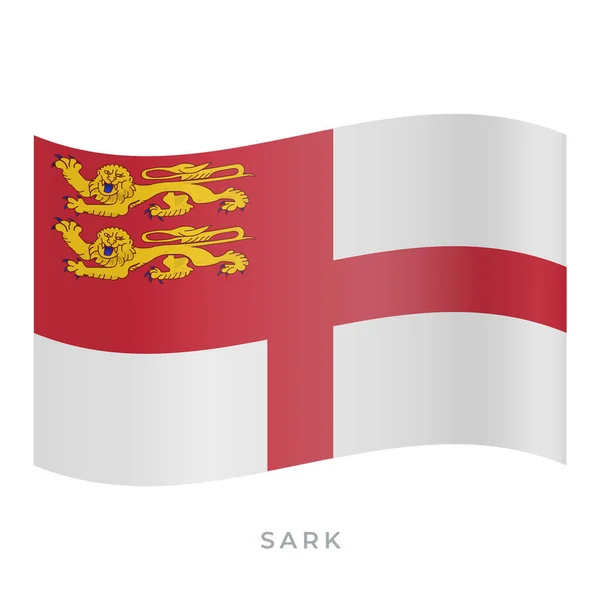 Sark ondeando icono del vector bandera. Ilustración vectorial aislada en blanco . — Vector de stock