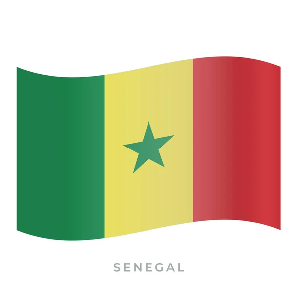 Senegal waving flag vector icon. Vector illustration isolated on white. — Stock vektor