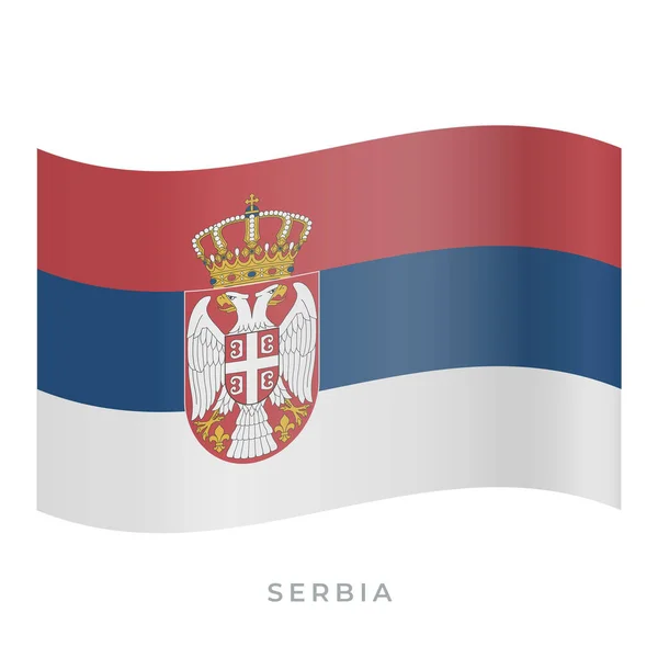 Serbia melambaikan ikon vektor bendera. Ilustrasi vektor diisolasi pada warna putih . - Stok Vektor