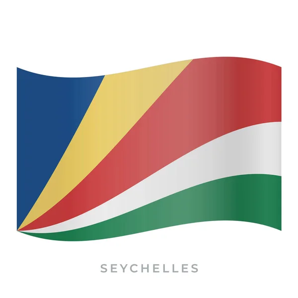 Seychellen zwaaien vlag vector pictogram. Vector illustratie geïsoleerd op wit. — Stockvector
