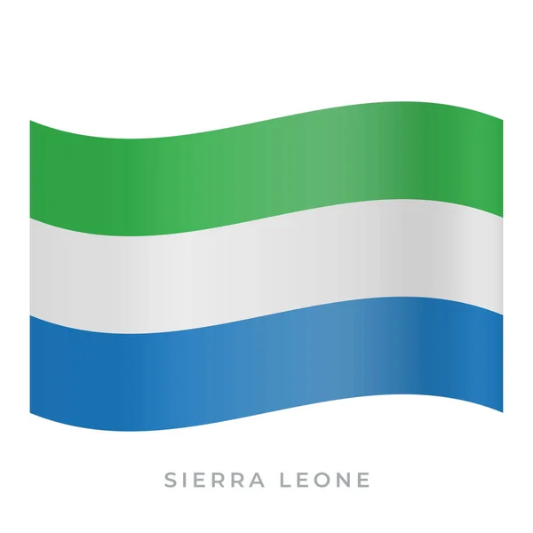 Sierra Leone waving flag vector icon. Vector illustration isolated on white. — Stock vektor