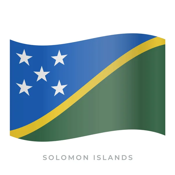 Solomon Islands zwaaien vlag vector icoon. Vector illustratie geïsoleerd op wit. — Stockvector