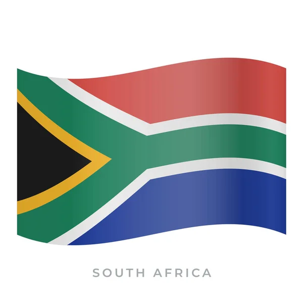 South Africa waving flag vector icon. Vector illustration isolated on white. — Stock vektor