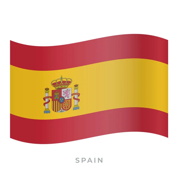 Spain waving flag vector icon. Vector illustration isolated on white. — Stock vektor