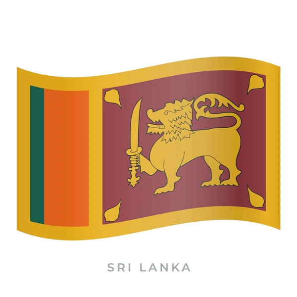 Srí Lanka mává vlajkovou ikonou. Vektorová ilustrace izolovaná na bílé. — Stockový vektor