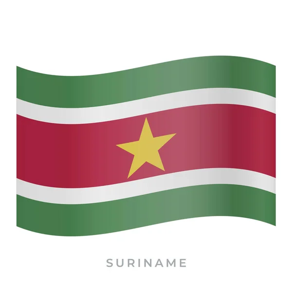 Suriname waving flag vector icon. Vector illustration isolated on white. — ストックベクタ