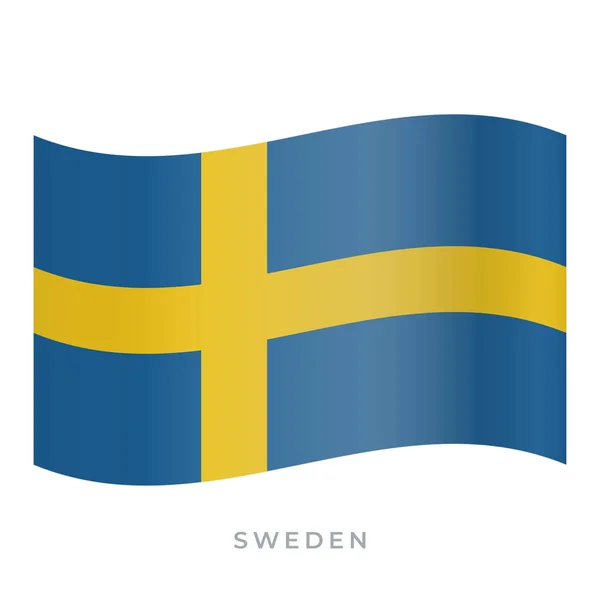 Sweden waving flag vector icon. Vector illustration isolated on white. — Stock Vector