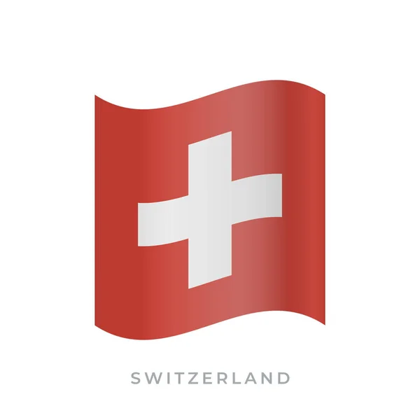 Zwitserland zwaait met vlag vector icoon. Vector illustratie geïsoleerd op wit. — Stockvector