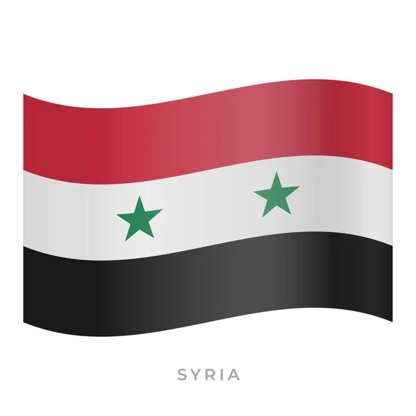 Suriye bayrak vektör simgesi sallıyor. Vektör illüstrasyonu beyazda izole edildi. — Stok Vektör