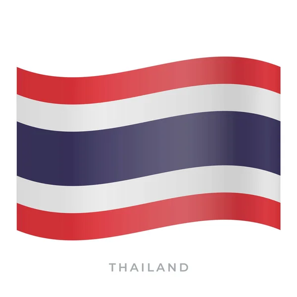 Tailandia ondeando icono del vector de bandera. Ilustración vectorial aislada en blanco . — Archivo Imágenes Vectoriales