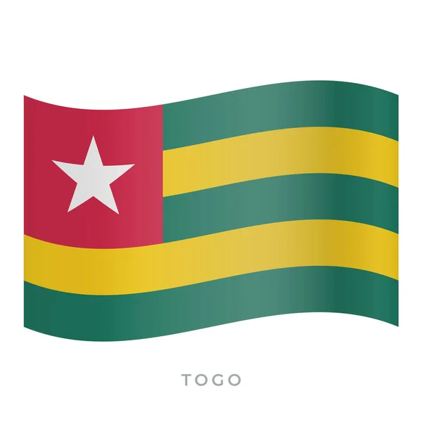 Togo waving flag vector icon. Vector illustration isolated on white. — Stock Vector