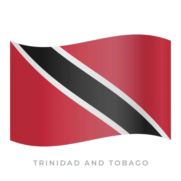 Trinidad y Tobago ondeando icono del vector de la bandera. Ilustración vectorial aislada en blanco . — Archivo Imágenes Vectoriales