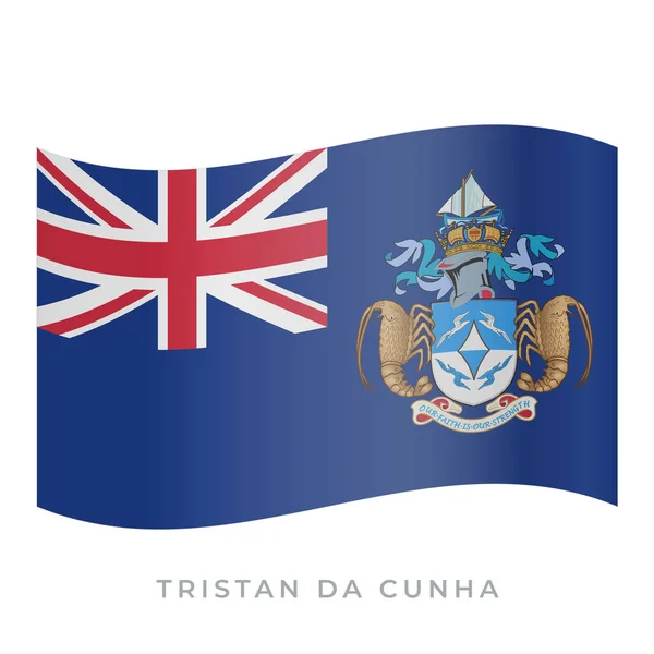 Tristan da Cunha mává vlajkovou ikonou. Vektorová ilustrace izolovaná na bílé. — Stockový vektor