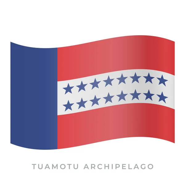 Tuamotu skärgård viftar med flaggvektor ikonen. Vektor illustration isolerad på vitt. — Stock vektor