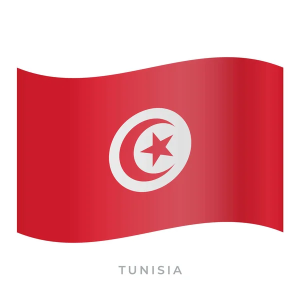 Tunesien schwenkt Flagge Vektor-Symbol. Vektorabbildung isoliert auf weiß. — Stockvektor