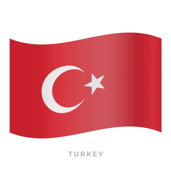 Türkei schwenkt Flagge Vektor-Symbol. Vektorabbildung isoliert auf weiß. — Stockvektor