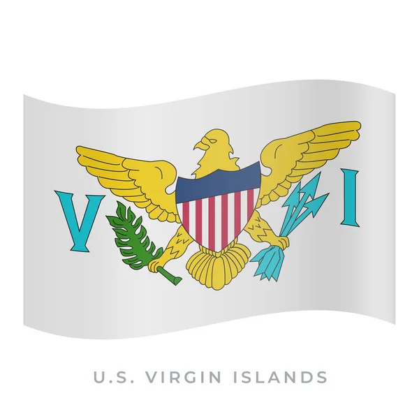 Islas Vírgenes de los Estados Unidos ondeando icono vector bandera. Ilustración vectorial aislada en blanco . — Vector de stock