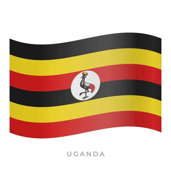 Uganda schwenkt Flagge Vektor-Symbol. Vektorabbildung isoliert auf weiß. — Stockvektor
