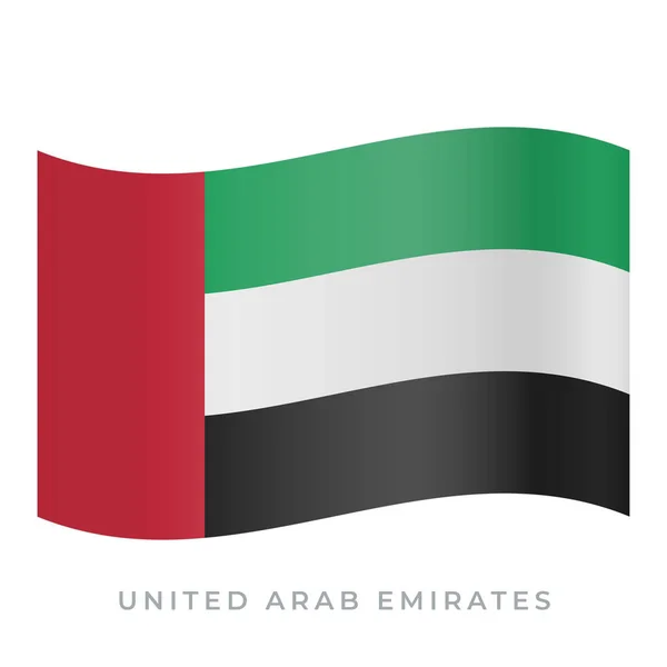 United Arab Emirates waving flag vector icon. Vector illustration isolated on white. — Stock Vector