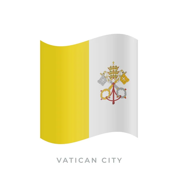 Ciudad del Vaticano ondeando icono del vector de la bandera. Ilustración vectorial aislada en blanco . — Archivo Imágenes Vectoriales