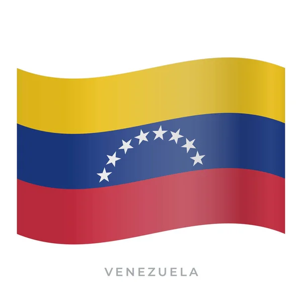 Venezuela ondeando icono del vector de bandera. Ilustración vectorial aislada en blanco . — Archivo Imágenes Vectoriales