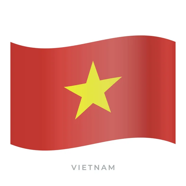 Vietnam melambaikan ikon vektor bendera. Ilustrasi vektor diisolasi pada warna putih . - Stok Vektor