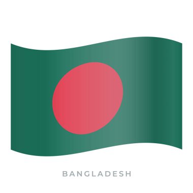 Bangladeş bayrak vektör simgesi sallıyor. Vektör illüstrasyonu beyazda izole edildi.