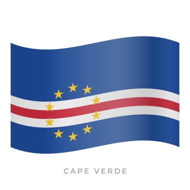 Cape Verde bayrak vektör simgesi sallıyor. Vektör illüstrasyonu beyazda izole edildi.