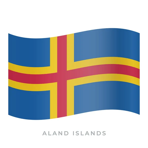 Aland Eilanden zwaaien vlag vector pictogram. Vector illustratie geïsoleerd op wit. — Stockvector