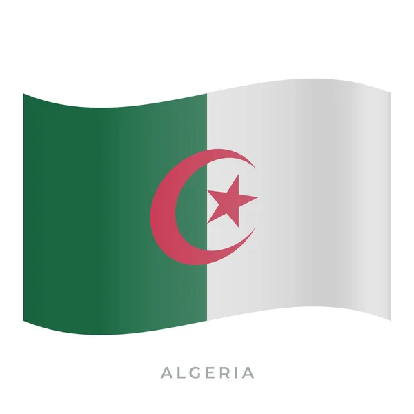 Algerien schwenkt das Flaggensymbol. Vektorabbildung isoliert auf weiß. — Stockvektor