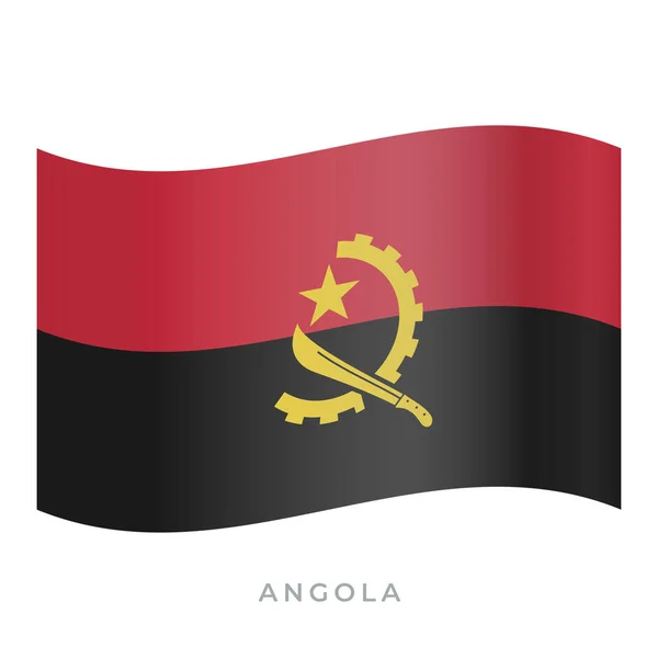 Angola waving flag vector icon. Vector illustration isolated on white. — Stock Vector