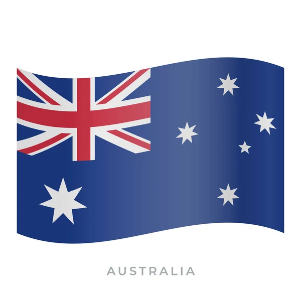 Australia waving flag vector icon. Vector illustration isolated on white. — Stock Vector