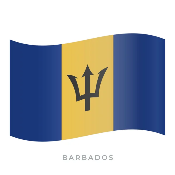 Barbados waving flag vector icon. Vector illustration isolated on white. — Stock Vector