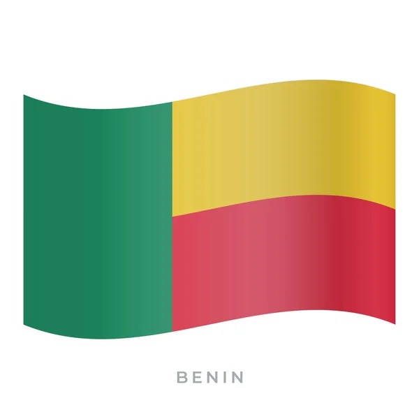 Benin waving flag vector icon. Vector illustration isolated on white. — Stock Vector
