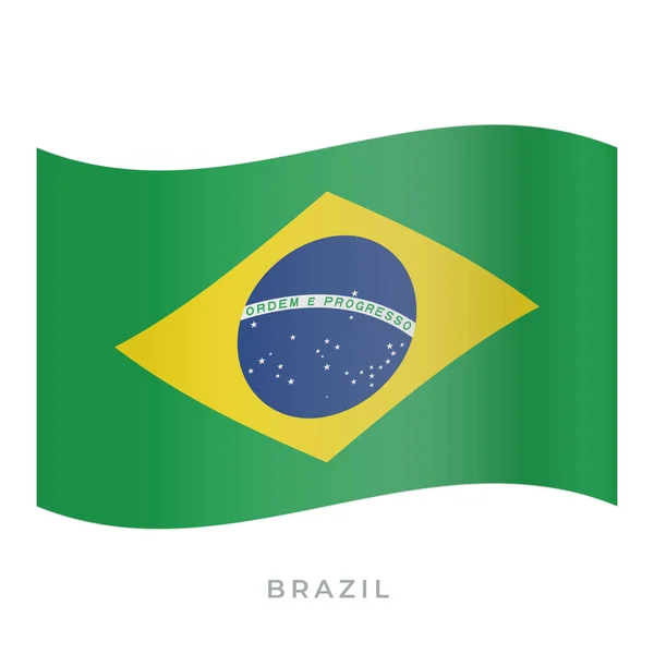 Brazil waving flag vector icon. Vector illustration isolated on white. — Stock Vector