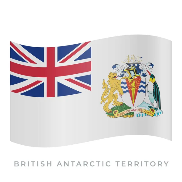 Territoire antarctique britannique agitant l'icône du drapeau vecteur. Illustration vectorielle isolée sur blanc. — Image vectorielle