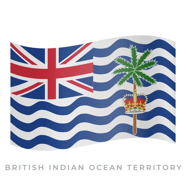 Brits Indische Oceaan Territorium zwaaien vlag vector pictogram. Vector illustratie geïsoleerd op wit. — Stockvector