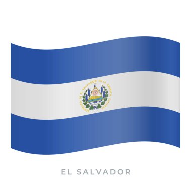 El Salvador bayrak vektör simgesi sallıyor. Vektör illüstrasyonu beyazda izole edildi.